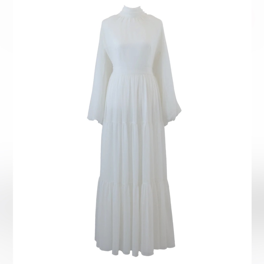 Batul the Collection white chiffon dress in size XS
